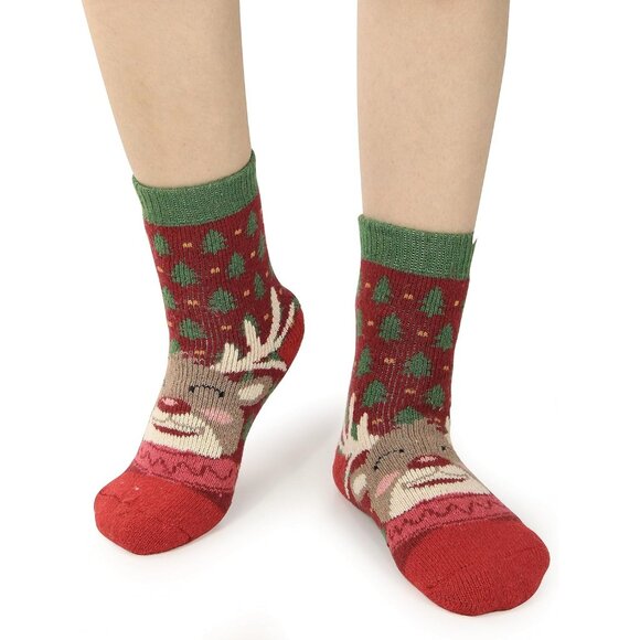 BenSorts Women 5 Packs Christmas Winter Thick Warm Polyester Boots Socks - Picture 8 of 8